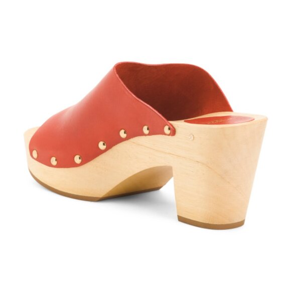 NEW BEEK BEEK Made In Brazil Leather Peacock Heels in red  925 7t3 - Picture 6 of 10